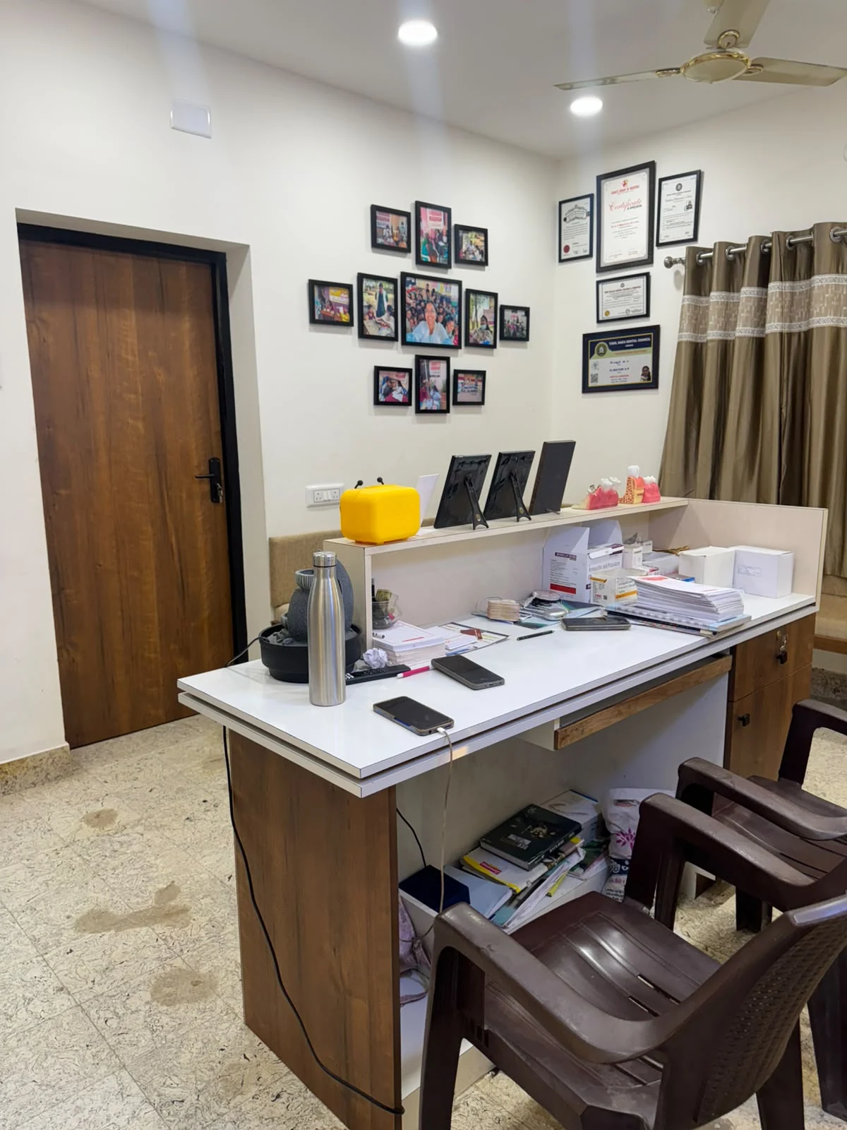 Dr. Mayuri AP Consultation Desk and Degrees at PVM Dental Hospital